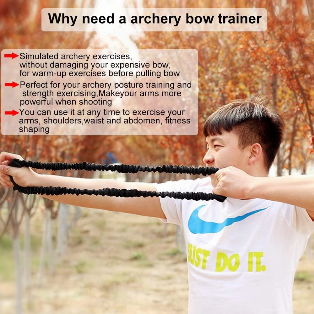 SOPOGER Archery Bow Trainer Rubber Stretch Bands 25-45 Lbs Draw Strength Training Device Aids Release Trainer Exerciser Workout Resistance Practice Equipment for Archery Bow Accessories