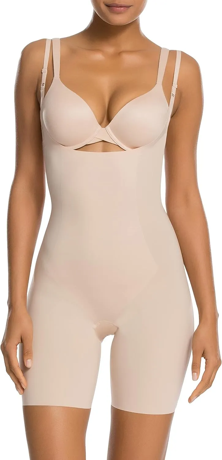SPANX Shapewear for Women Thinstincts Open-Bust Mid-Thigh Bodysuit (Regular and Plus Sizes)