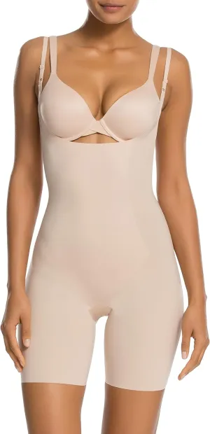 SPANX Shapewear for Women Thinstincts Open-Bust Mid-Thigh Bodysuit (Regular and Plus Sizes)