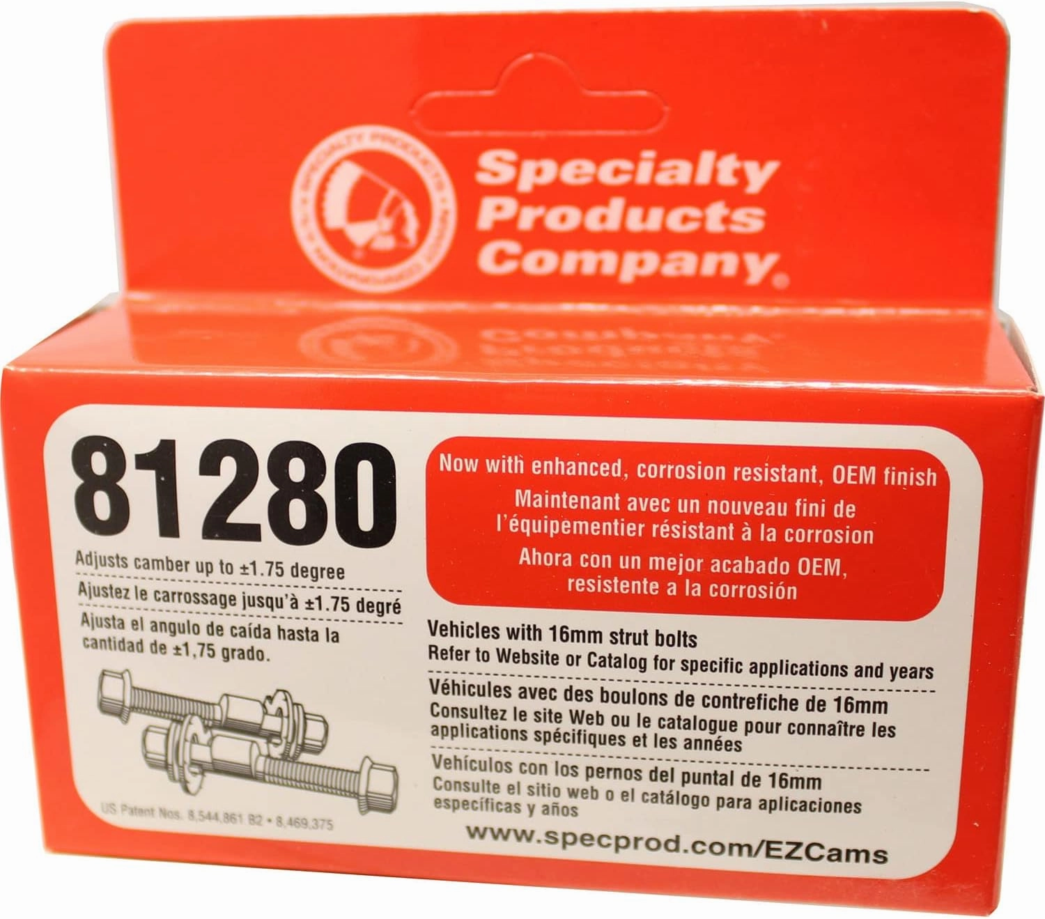 Specialty Products Company 81280 EZ Cam XR 16mm Adjuster Bolt - Pair