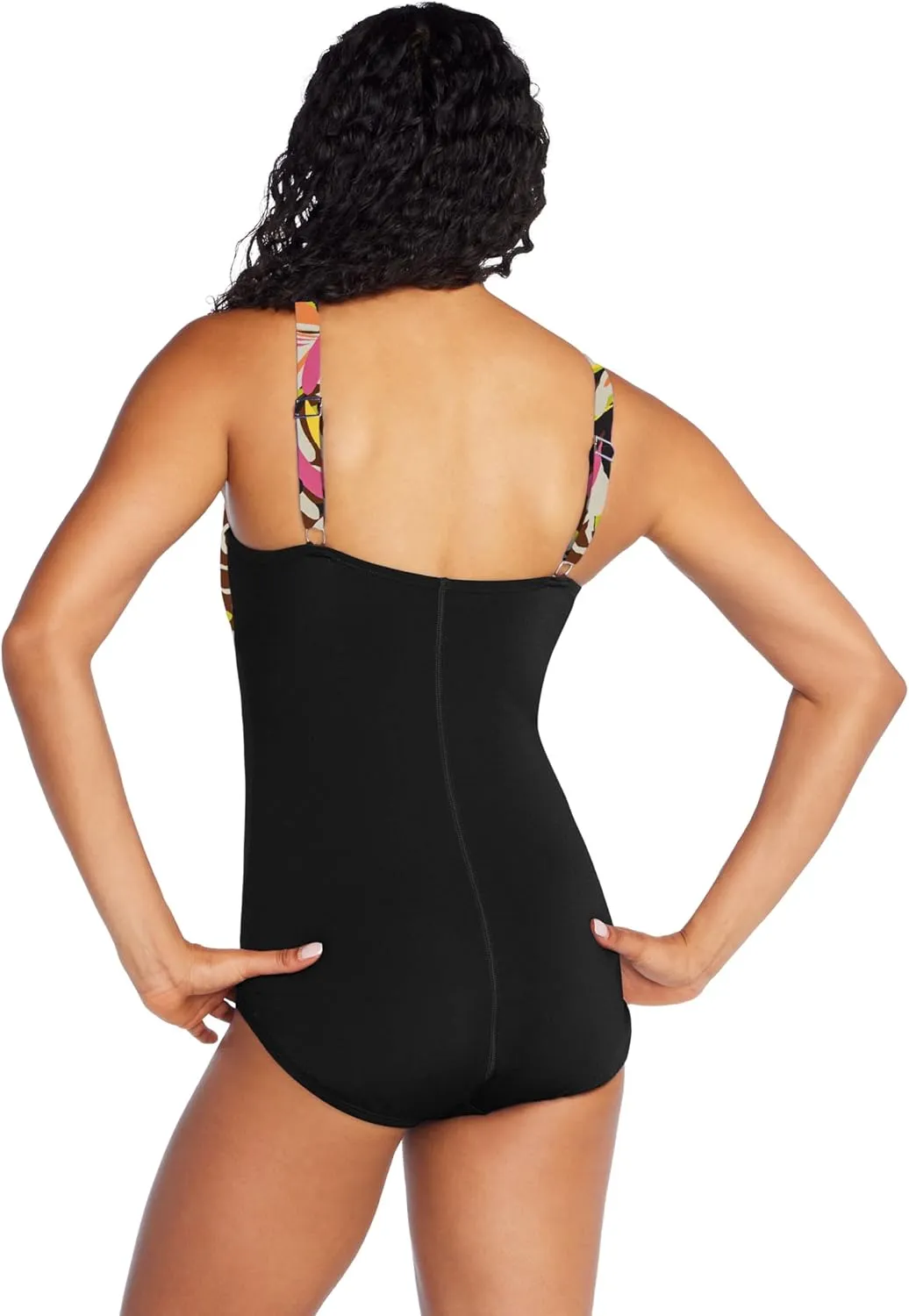 Speedo Women's Swimsuit One Piece Adjustable Square Neck Moderate Cut