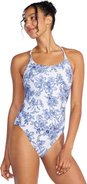 Speedo Women's Swimsuit One Piece Eco Flex Double Cross Back Moderate Cut