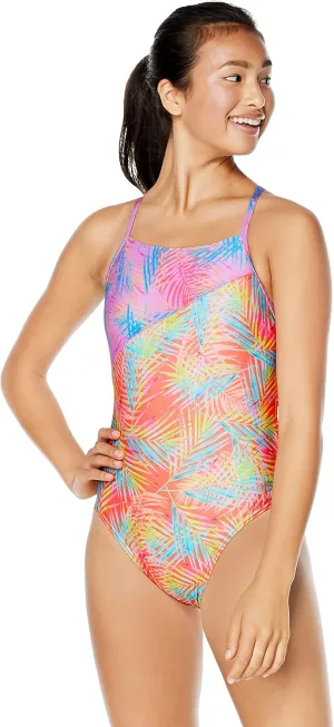 Speedo Women's Swimsuit One Piece Endurance Turnz Tie Back Printed
