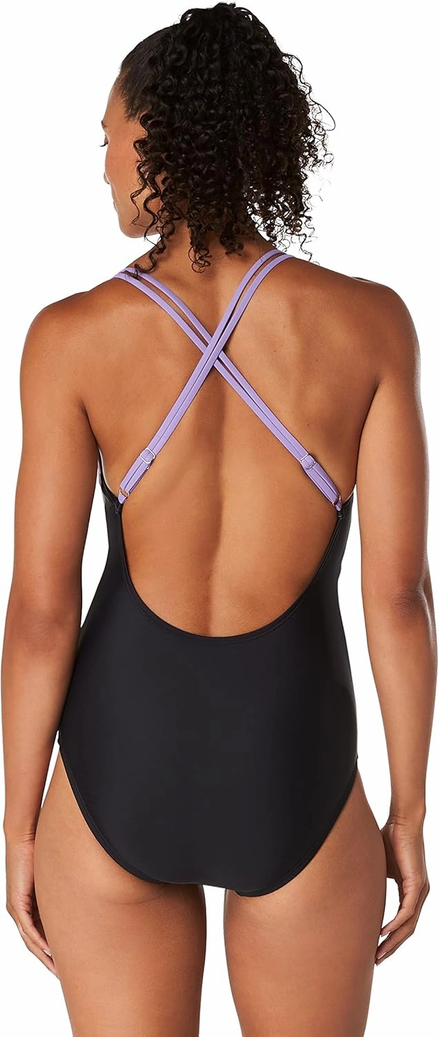 Speedo Women's Swimsuit One Piece Adjustable Crossback Contemporary Cut