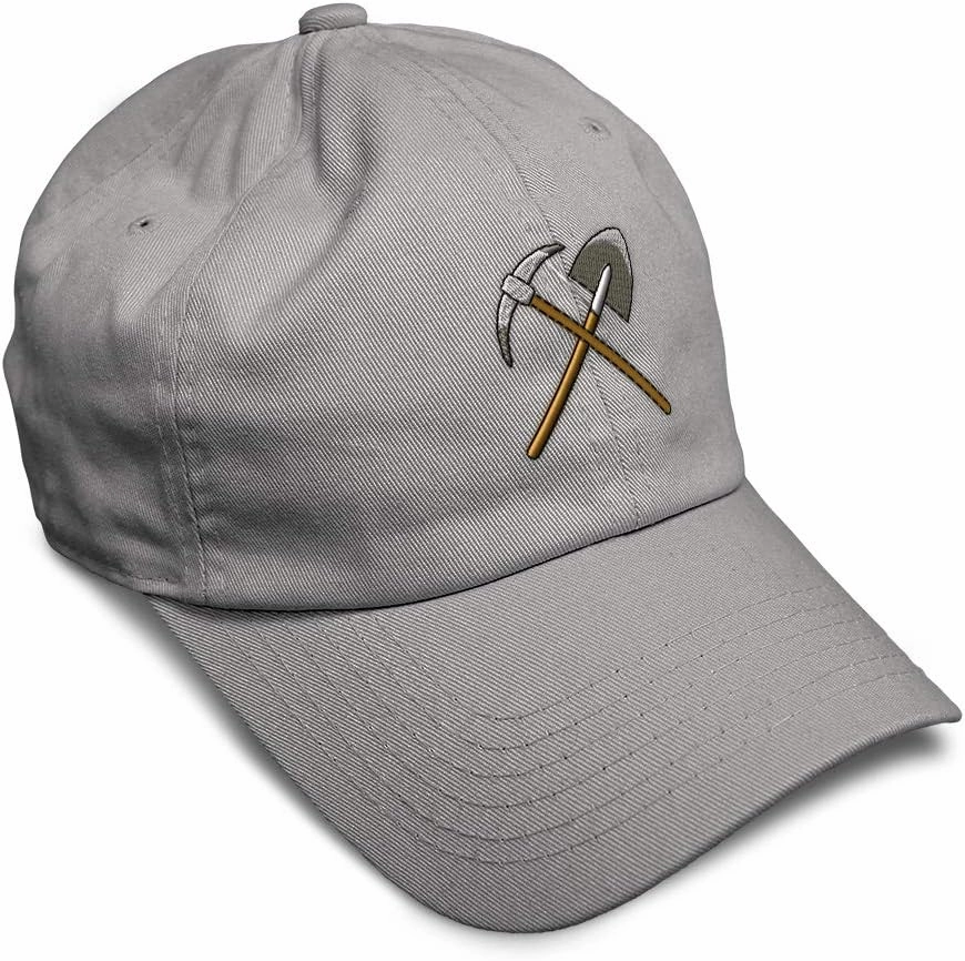 Speedy Pros Soft Baseball Cap Pick Axe and Shovel Embroidery Symbols Pick Axe and Shovel Cotton Dad Hats for Men & Women