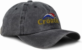 Speedy Pros Soft Washed Baseball Cap Croatia Europe Football Cup Cotton Dad Hats for Men & Women