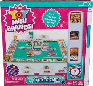 Spin Master Games, Toy Mini Brands Add to Cart Game, A Tiny Shopping Spree for Kids, 4 Collectible Toy Mini Brands Included, 2-4 Players, for Ages 6 & Up