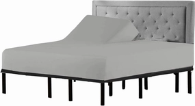 Split Top King Fitted Sheet Only for Sleep Number Adjustable Beds,100% Giza Cotton,Split Top King Fitted Sheet for Adjustable Bed,Adjustable Bed Fitted Sheet 34" Flex Head King Size,1 Pc (Light Grey)