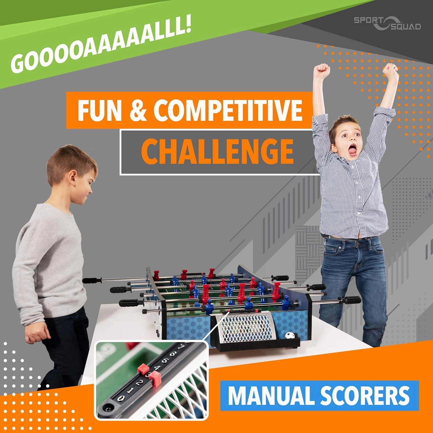 Sport Squad Foosball Table - Soccer Table - Wood Foosball Table for Kids & Adults - Bar Game Table, Game Room for Home - Easy Assembly, Built Tough for High Volume Play
