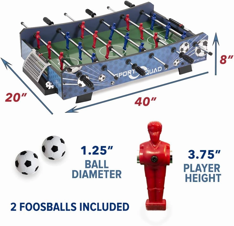 Sport Squad Foosball Table - Soccer Table - Wood Foosball Table for Kids & Adults - Bar Game Table, Game Room for Home - Easy Assembly, Built Tough for High Volume Play