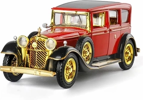 Sports car Metal Model 1/32 Alloy Die-Casting Metal Classic Car Model Adult Toy for Retro Puyi Classic Collection Red for Home Décor