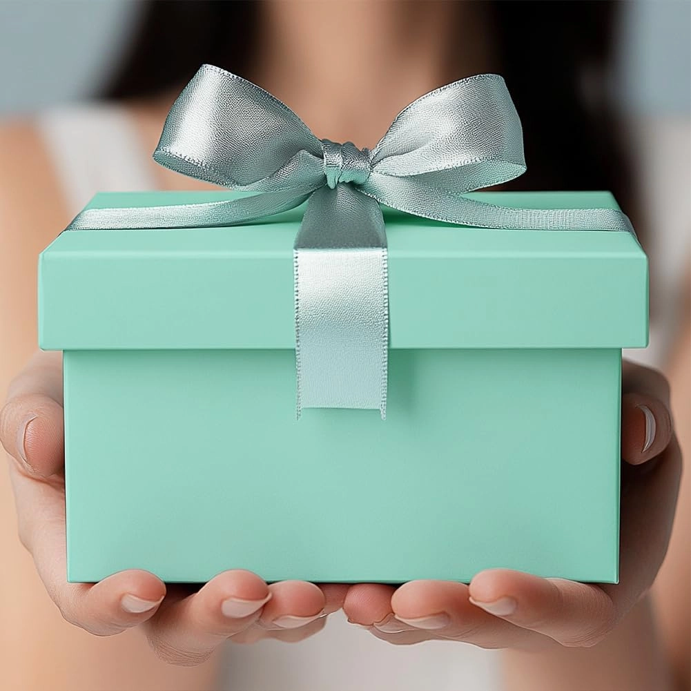 Square Gift Boxes with Lids Set of 4 Teal Green Gift Box Assorted Sizes Nesting Gift Boxes for Presents Birthday Bridesmaid Wedding Valentines Christmas Party Favor Boxes