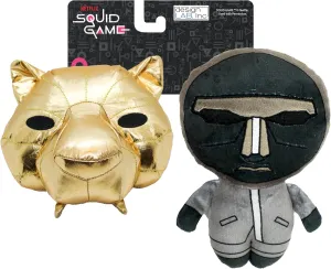 Squid Game Official Merchandise | Collectible Dog Toys | Hwang in-ho & VIP Mask | Squeaky Plush Toy for Interactive Indoor Play