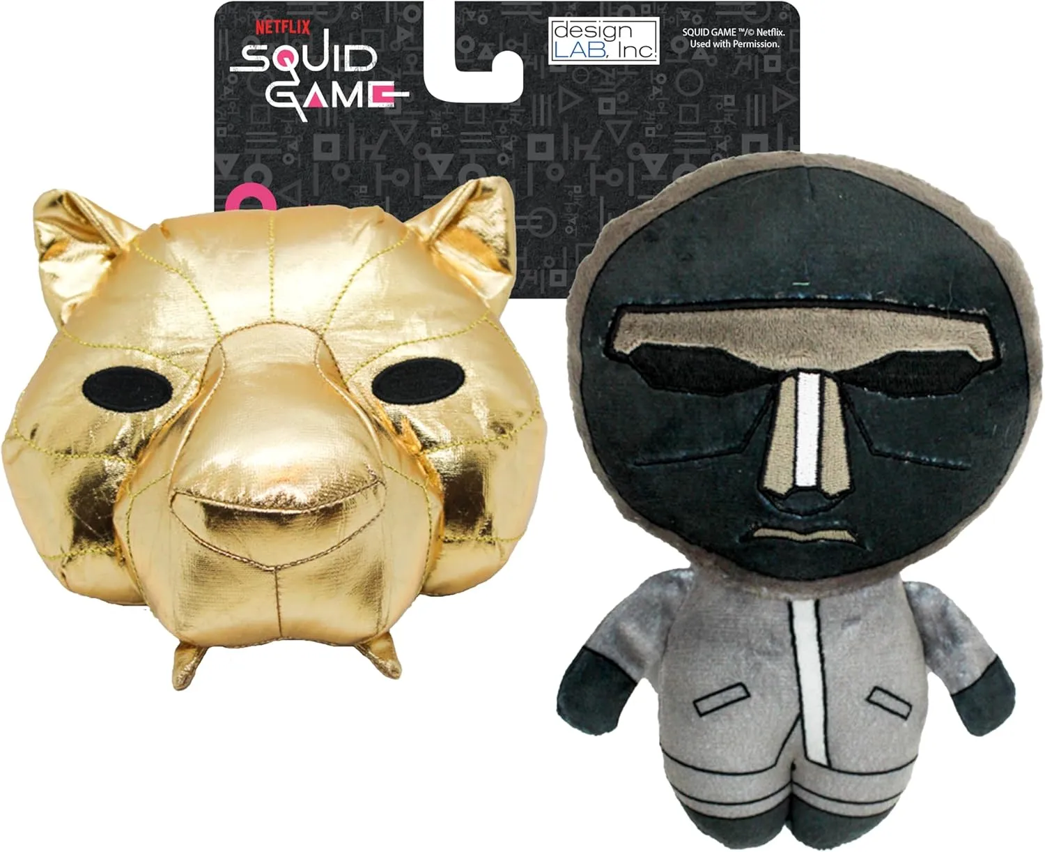 Squid Game Official Merchandise | Collectible Dog Toys | Hwang in-ho & VIP Mask | Squeaky Plush Toy for Interactive Indoor Play