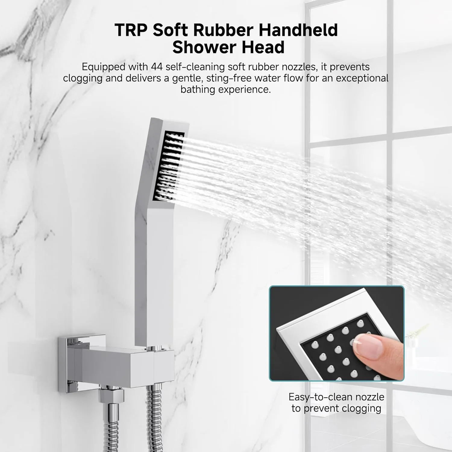 SR SUN RISE Shower Faucet Set - Bathroom 10 Inch Rainfall Shower Head & Handle Set Wall Mounted Rain Shower System Polished Chrome - Pressure Balanced Mixing Valve