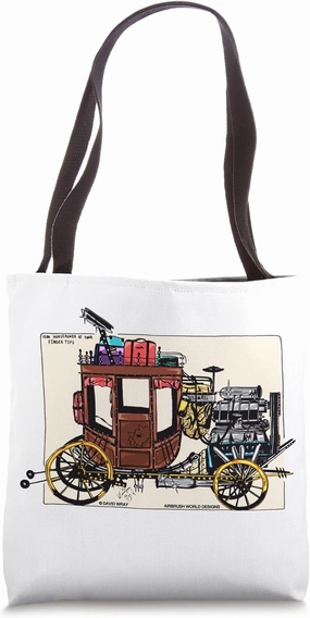 Stagecoach With An Engine Motorized Carriage Horse & Buggy Tote Bag