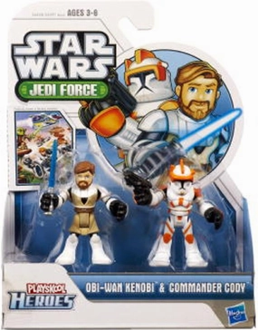 Star Wars 2011 Playskool Jedi Force Mini Figure 2Pack ObiWan Kenobi Commander Cody