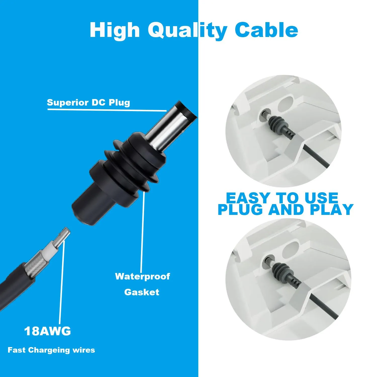 Starlink Mini Cable 10FT/ 3M, High-Speed USB C/Car Charger/DC to DC Replacement Cable for Starlink Mini Power, Waterproof Extension Starlink Power Accessories (3IN1, 10FT)