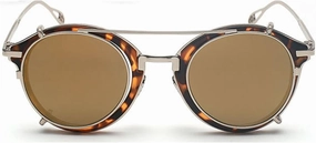 Steampunk Men Classic Removable Clip Lens Sun Glasses Women Round Eyeglasses Uv400