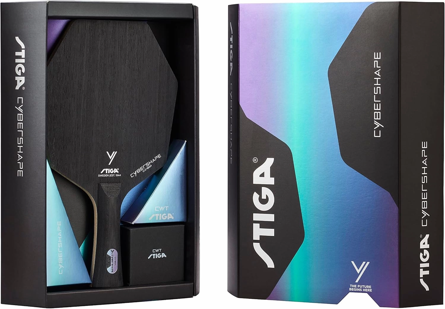 Stiga Cybershape Carbon CWT Table Tennis Blade with Custom Weight Technology I Superior Control, Enhanced Grip for Offensive Play