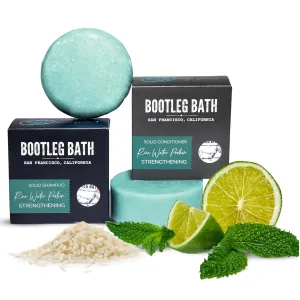Strengthening Shampoo and Conditioner Bar Set with Rice Water Protein and Argan Oil, Vegan, Sulfate-Free, Phthalate-Free, Paraben-Free, Eco Friendly, 2.2 oz bars