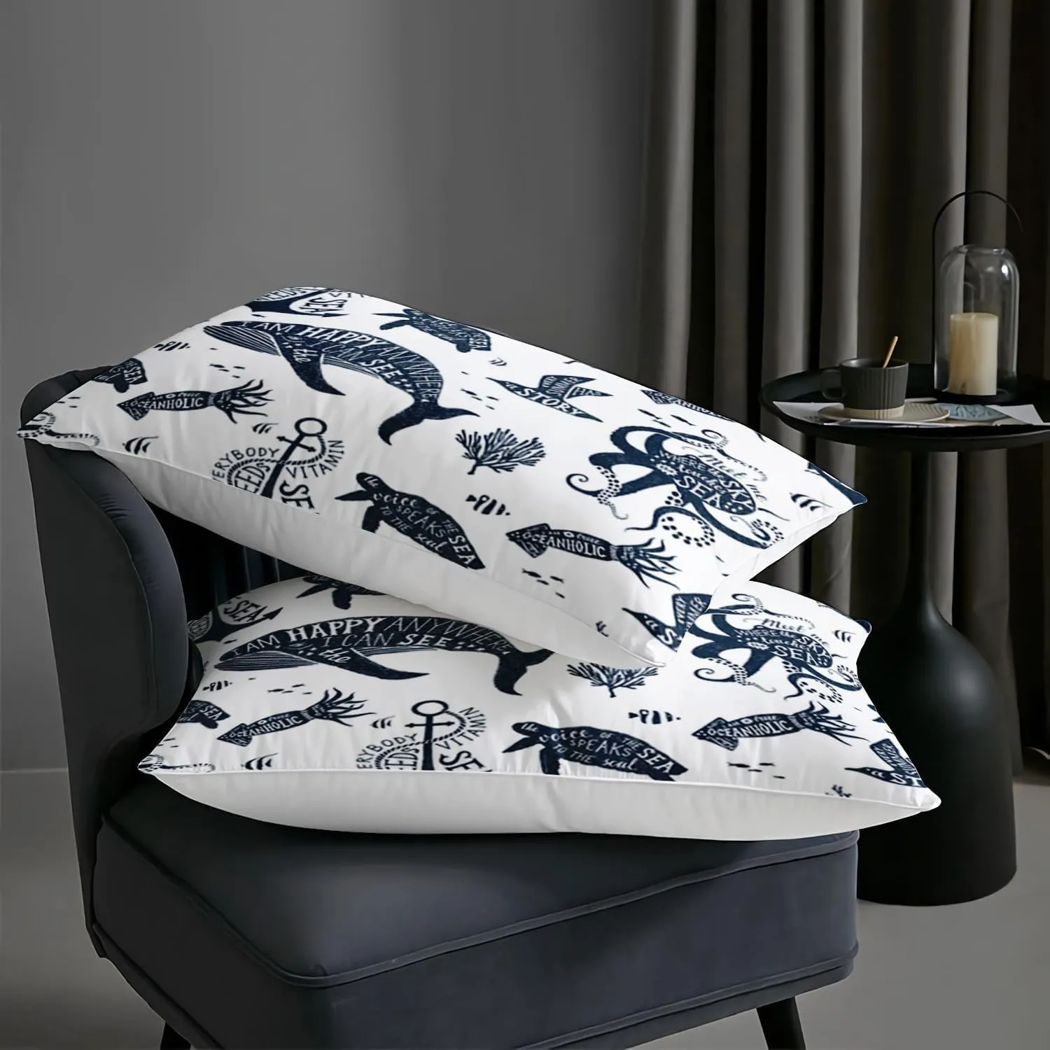 Suncloris Deep Ocean Sea Animal Comforter Set for Kids Teens, Twin Size Underwater World Marine Life Digital Art Bedding Quilt with 2 Sealife Creature Themed Pillowcases - 68" x 86" (Sealife, Twin)