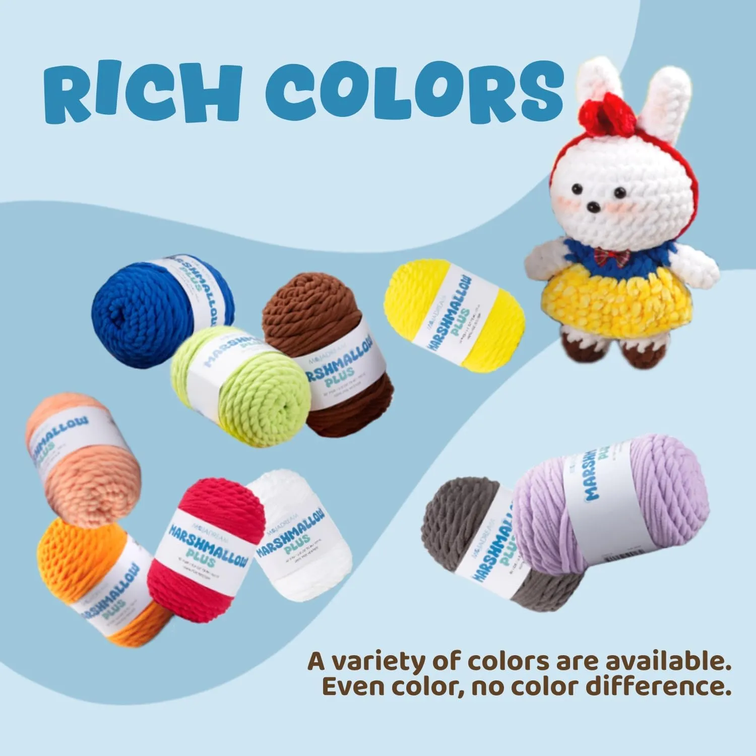 Super Soft and No Shedding Chunky Chenille Yarn for Crocheting and Knitting -Easy to Crochet with-Super Bulky #6, 2Pack of 3.5oz/82yds -Chunky Plush Yarn for Hand Craft Blanket Amigurumi