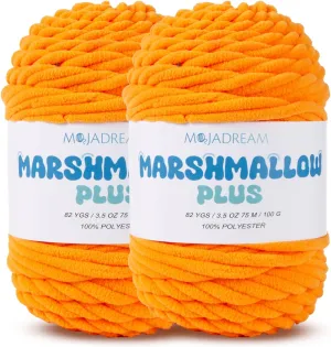 Super Soft and No Shedding Chunky Chenille Yarn for Crocheting and Knitting -Easy to Crochet with-Super Bulky #6, 2Pack of 3.5oz/82yds -Chunky Plush Yarn for Hand Craft Blanket Amigurumi