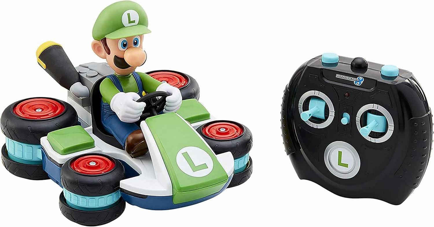 Super Mario 08988-PLY Nintendo Mario Kart 8 Luigi Mini Anti-Gravity Rc Racer 2.4Ghz, with Full Function Steering Create 360 Spins, Whiles & Drift Up To 100" Range - For Kids Ages 4 Plus