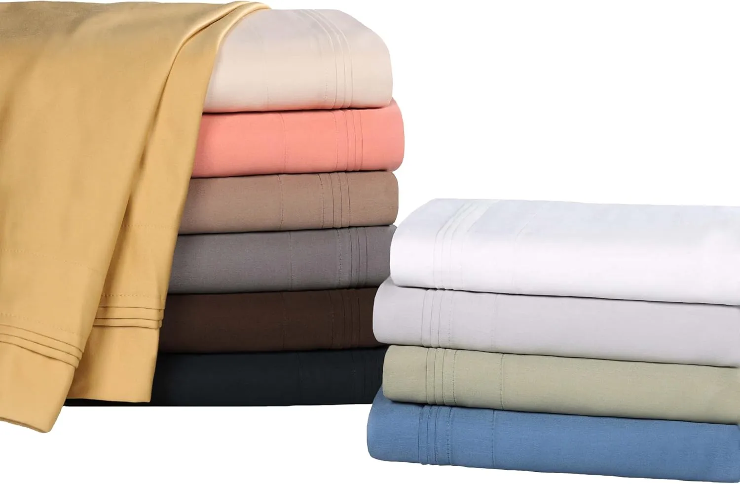 Superior Egyptian Cotton 4 Piece Sheet Set, Luxury 1500 Thread Count, Modern Design, Sustainable Sheets, Ultra-Soft Basics, Solid, Deep Pocket Fitted Sheet, Flat Sheet, Pillowcases, Queen, Taupe