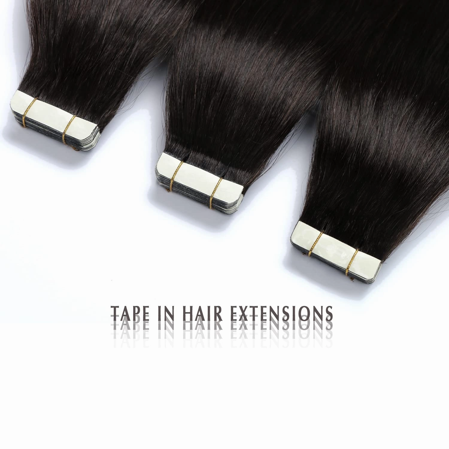 SURNEL Tape in Hair Extensions Double Drawn Hair Extensions Tape in Human Hair Color 1B Off Black Remy Tape in Hair Extensions Human Hair 20 inch 20pcs 50g(#1B-20)