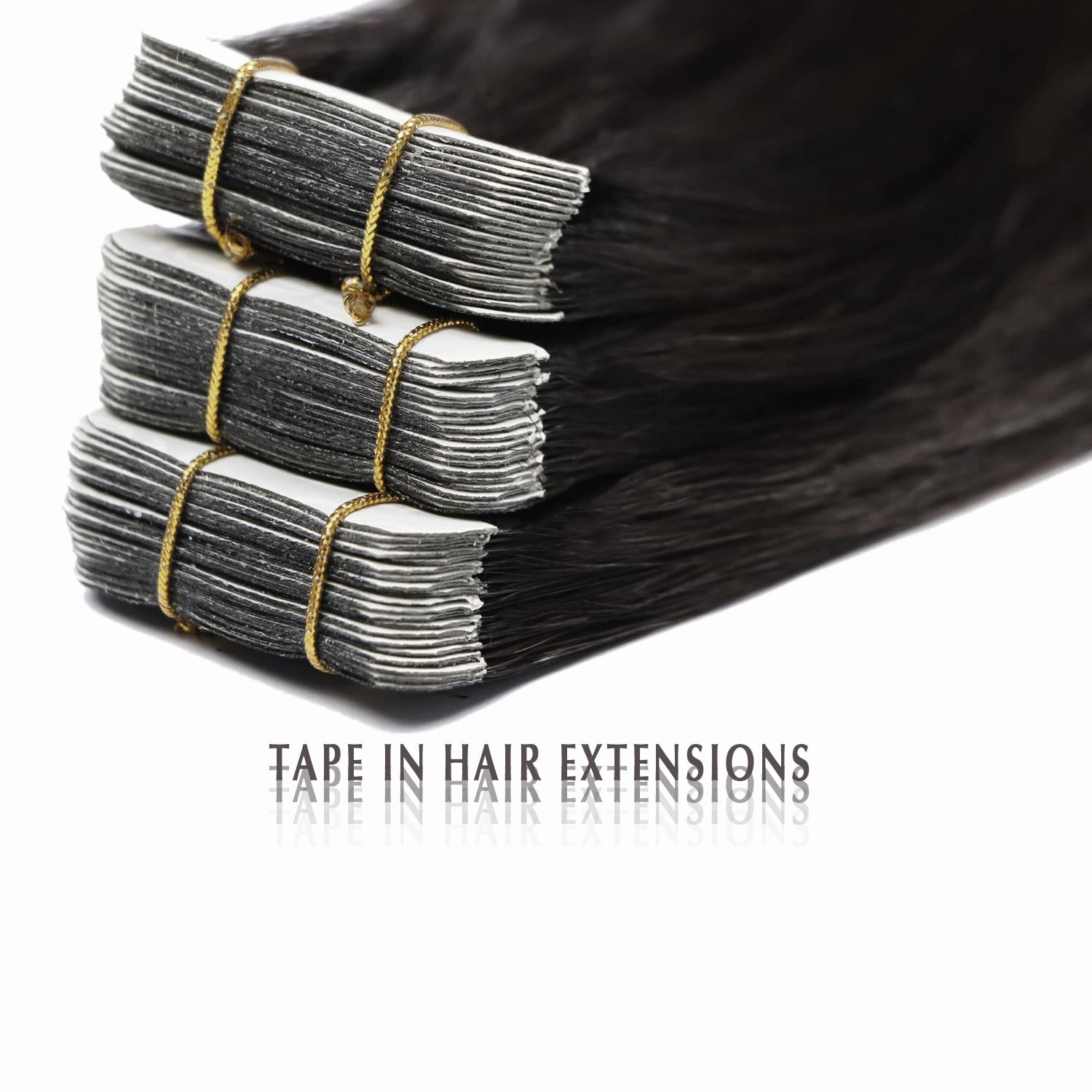 SURNEL Tape in Hair Extensions Ombre Color 1B Off Black Fading To 4 Middle Brown Remy Human Hair Tape in 20 inch 20pcs 50g(#1BT4-20)