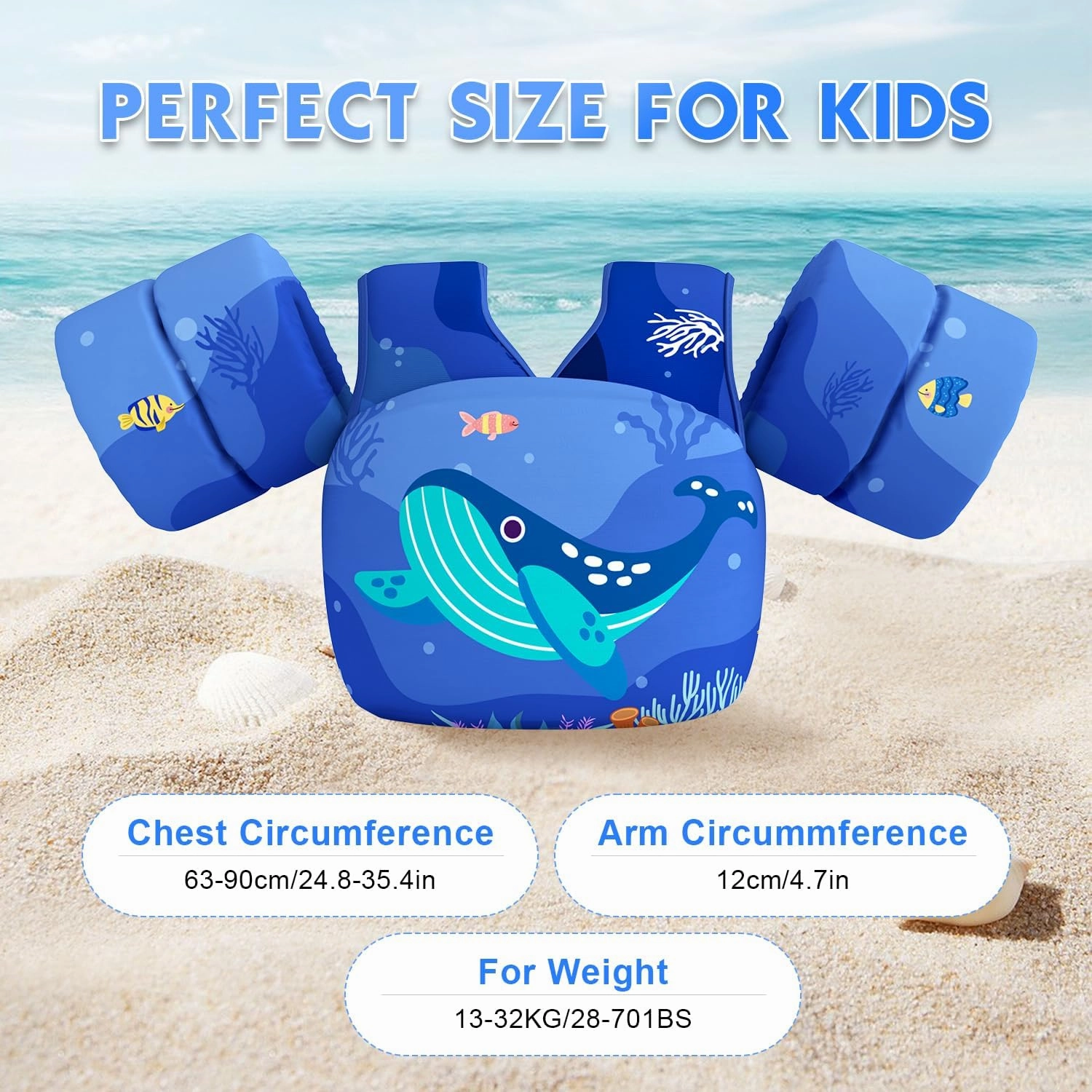 Swim Vest for Toddler, Suit for Kids 28-70 lbs, Floaties for Boys and Girls Swimming Aid, Training, Suit for Infant/Toddler/Children