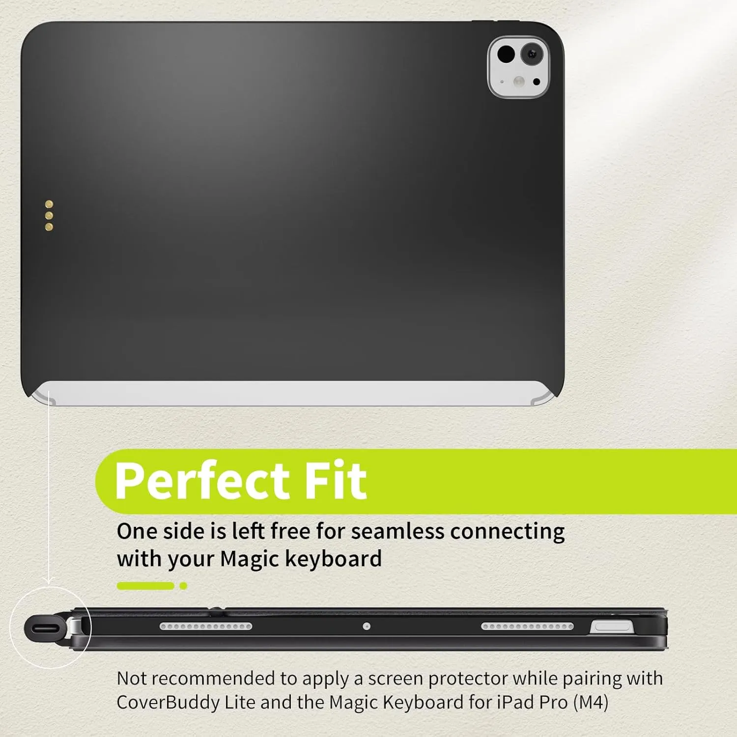 SWITCHEASY CoverBuddy Lite for 2024 iPad Air 11" (M2) - Case Compatible with Magic Keyboard, for People Who Don't Use Stylus Pencil - White (1.2)