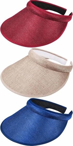 Syhood 3 Pieces Sun Visor Hats Summer Wide Brim Clip on Beach Adjustable Large Brim Cap Golf Hat for Women