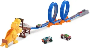 T-Rex Attack Building Trackset with Mini Racing Car for Unisex Children