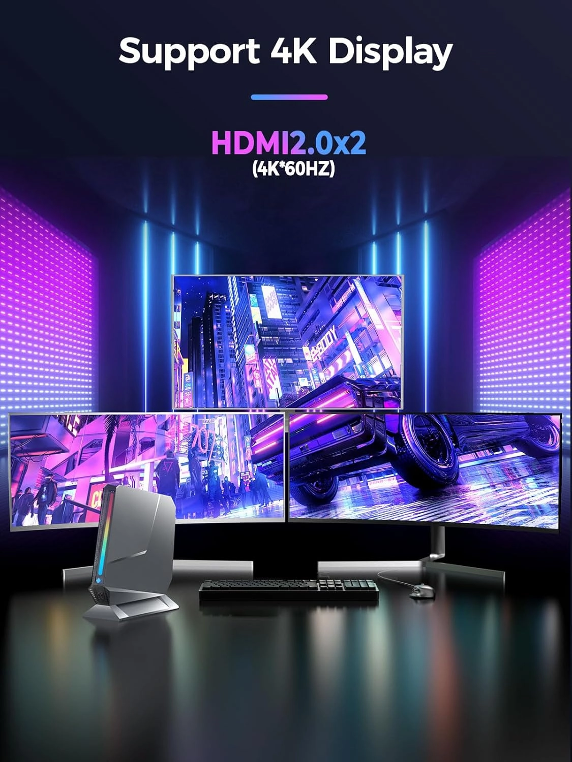 T1 Mini Gaming PC Core i9-12900H/RTX 3050Ti 8GB GDDR6, Mini Desktop Gaming Computer(14C/20T,Up to 5.0GHz) 32GB DDR4,1TB PCIe 4.0 SSD/RGB Lights/WiFi 6E/BT 5.3/2x HDMI 2.0/4K@60Hz/Win11 Pro