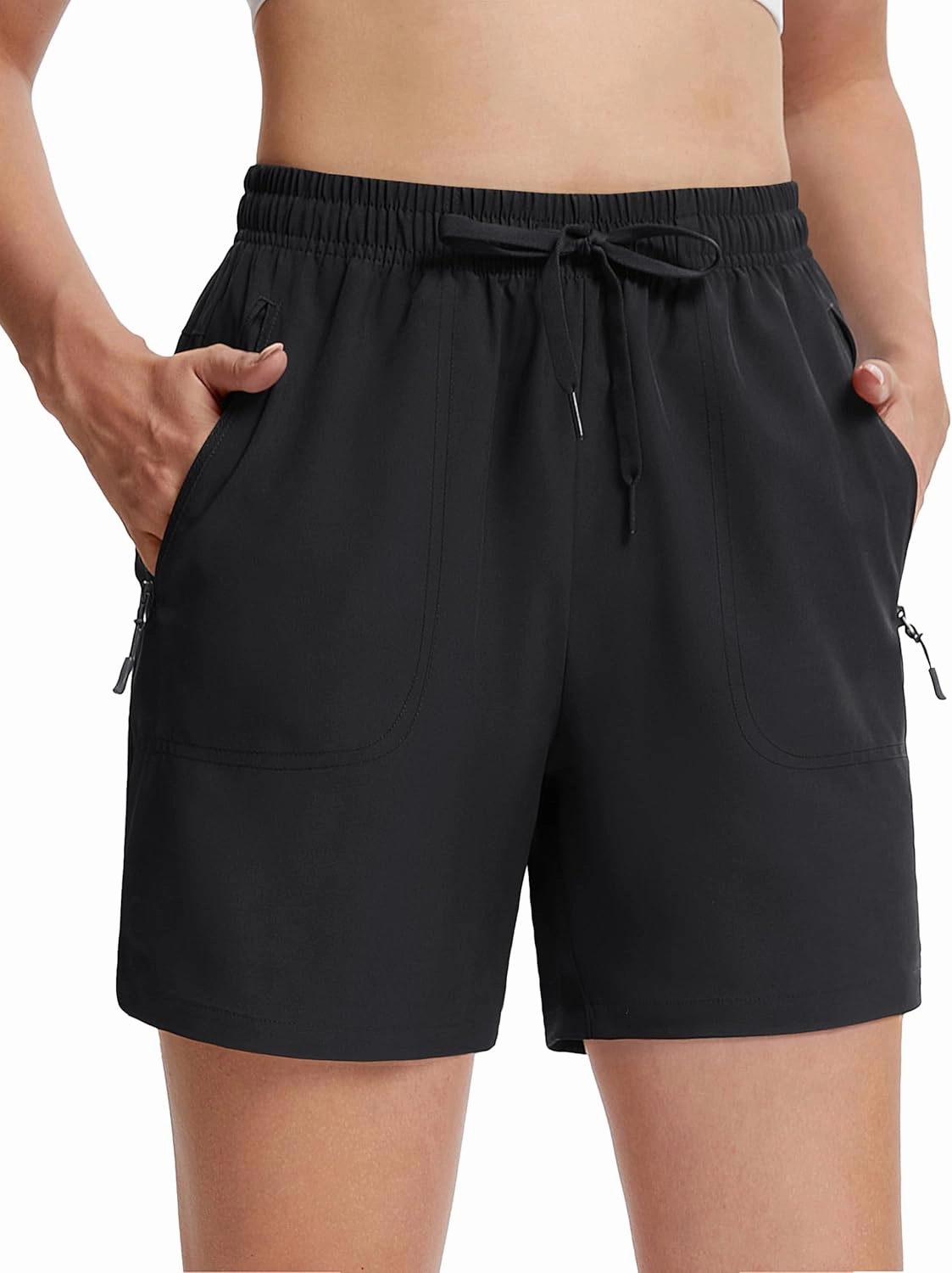 TACVASEN Women's 5'' Hiking Shorts Quick Dry Golf Lightweight UPF50  Athletic Shorts Summer Water Resistant Zipper Pockets