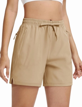 TACVASEN Women's 5'' Hiking Shorts Quick Dry Golf Lightweight UPF50  Athletic Shorts Summer Water Resistant Zipper Pockets