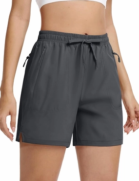 TACVASEN Women's 5'' Hiking Shorts Quick Dry Golf Lightweight UPF50  Athletic Shorts Summer Water Resistant Zipper Pockets