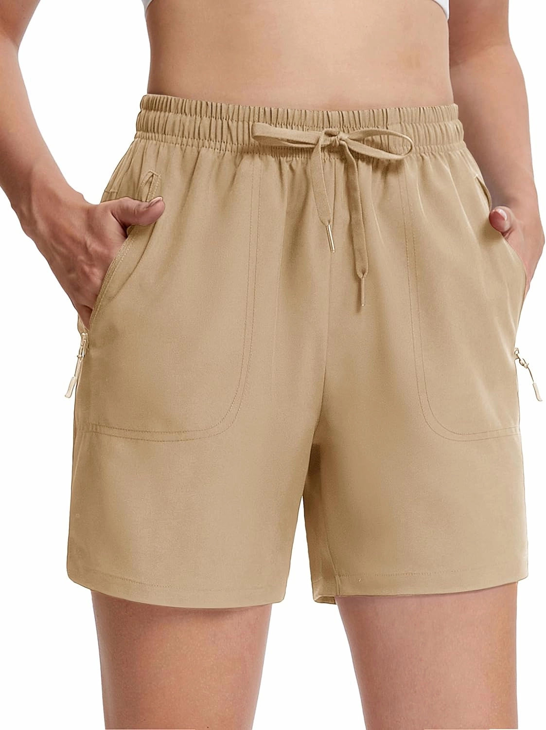 TACVASEN Women's 5'' Hiking Shorts Quick Dry Golf Lightweight UPF50  Athletic Shorts Summer Water Resistant Zipper Pockets