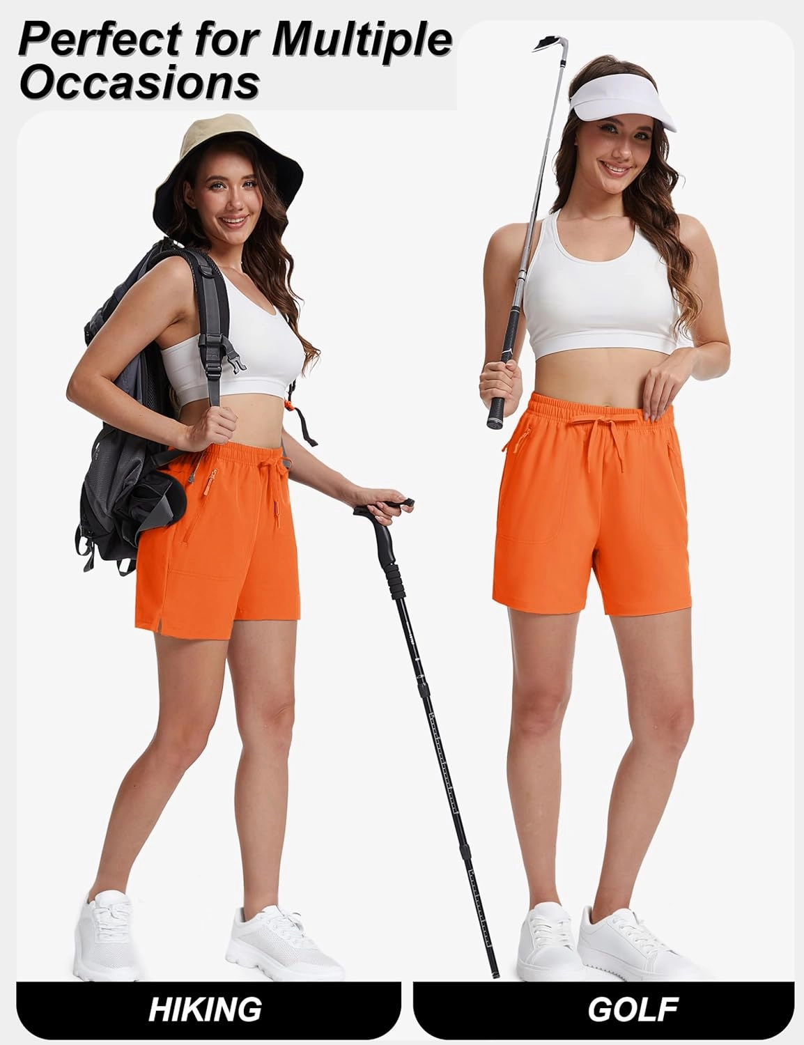 TACVASEN Women's 5'' Hiking Shorts Quick Dry Golf Lightweight UPF50  Athletic Shorts Summer Water Resistant Zipper Pockets