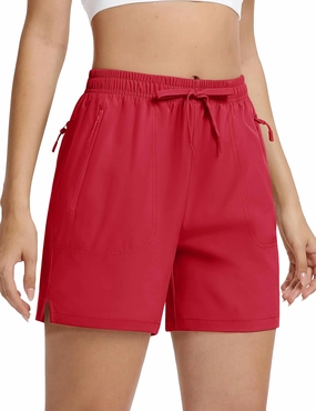 TACVASEN Women's 5'' Hiking Shorts Quick Dry Golf Lightweight UPF50  Athletic Shorts Summer Water Resistant Zipper Pockets