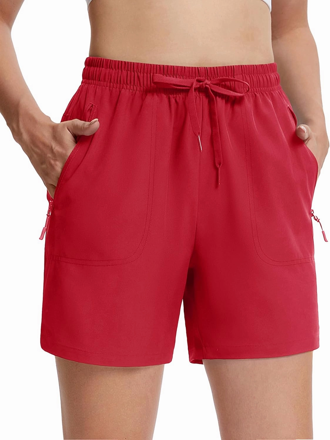 TACVASEN Women's 5'' Hiking Shorts Quick Dry Golf Lightweight UPF50  Athletic Shorts Summer Water Resistant Zipper Pockets