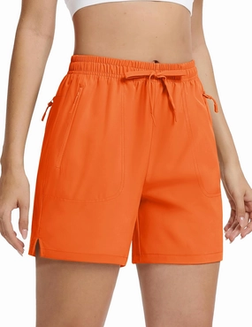 TACVASEN Women's 5'' Hiking Shorts Quick Dry Golf Lightweight UPF50  Athletic Shorts Summer Water Resistant Zipper Pockets