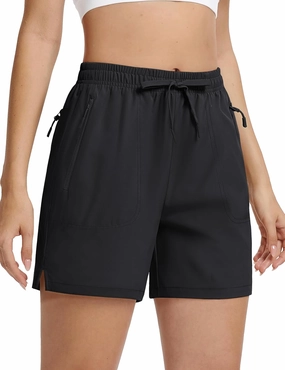 TACVASEN Women's 5'' Hiking Shorts Quick Dry Golf Lightweight UPF50  Athletic Shorts Summer Water Resistant Zipper Pockets