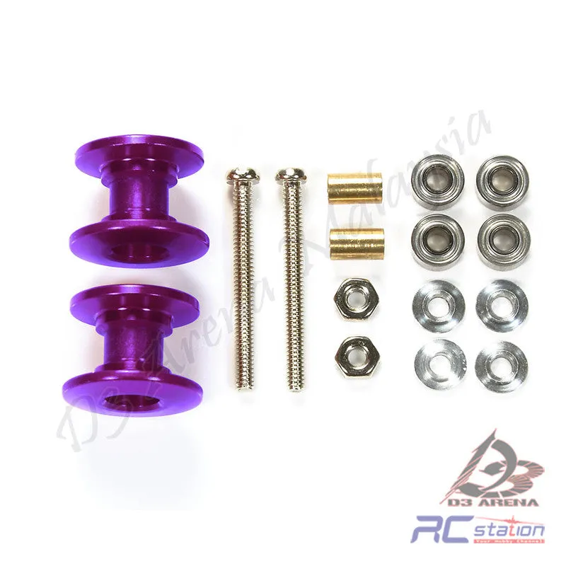 Tamiya #95540 - Lightweight Double Aluminum Rollers (13-12mm/Purple) [95540]
