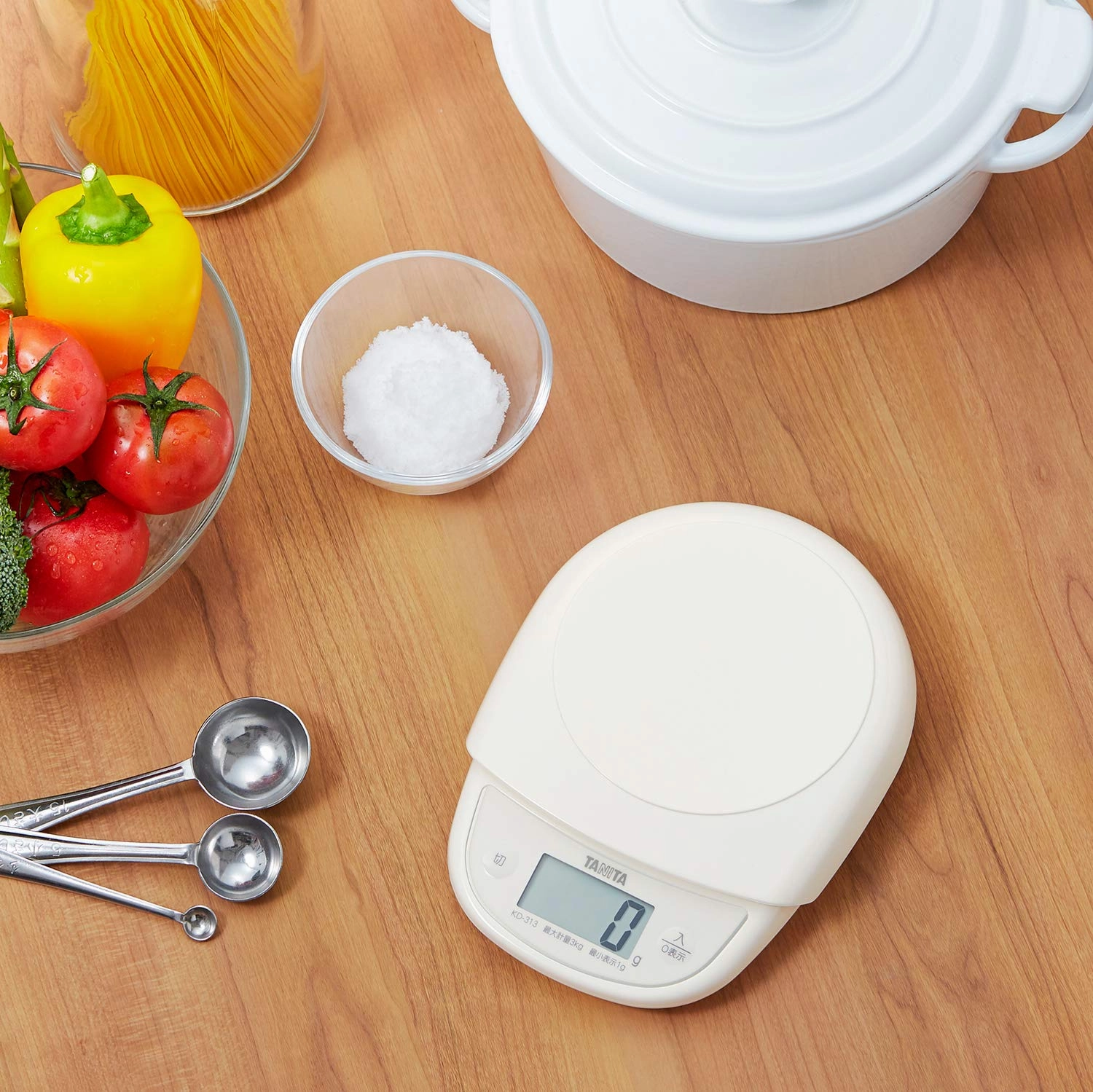 Tanita KD-313 IV Cooking Scale, Kitchen Scale, Cooking, Made in Japan, Digital, 6.6 lbs (3 kg), 0.4 oz (1 g) Unit, Ivory