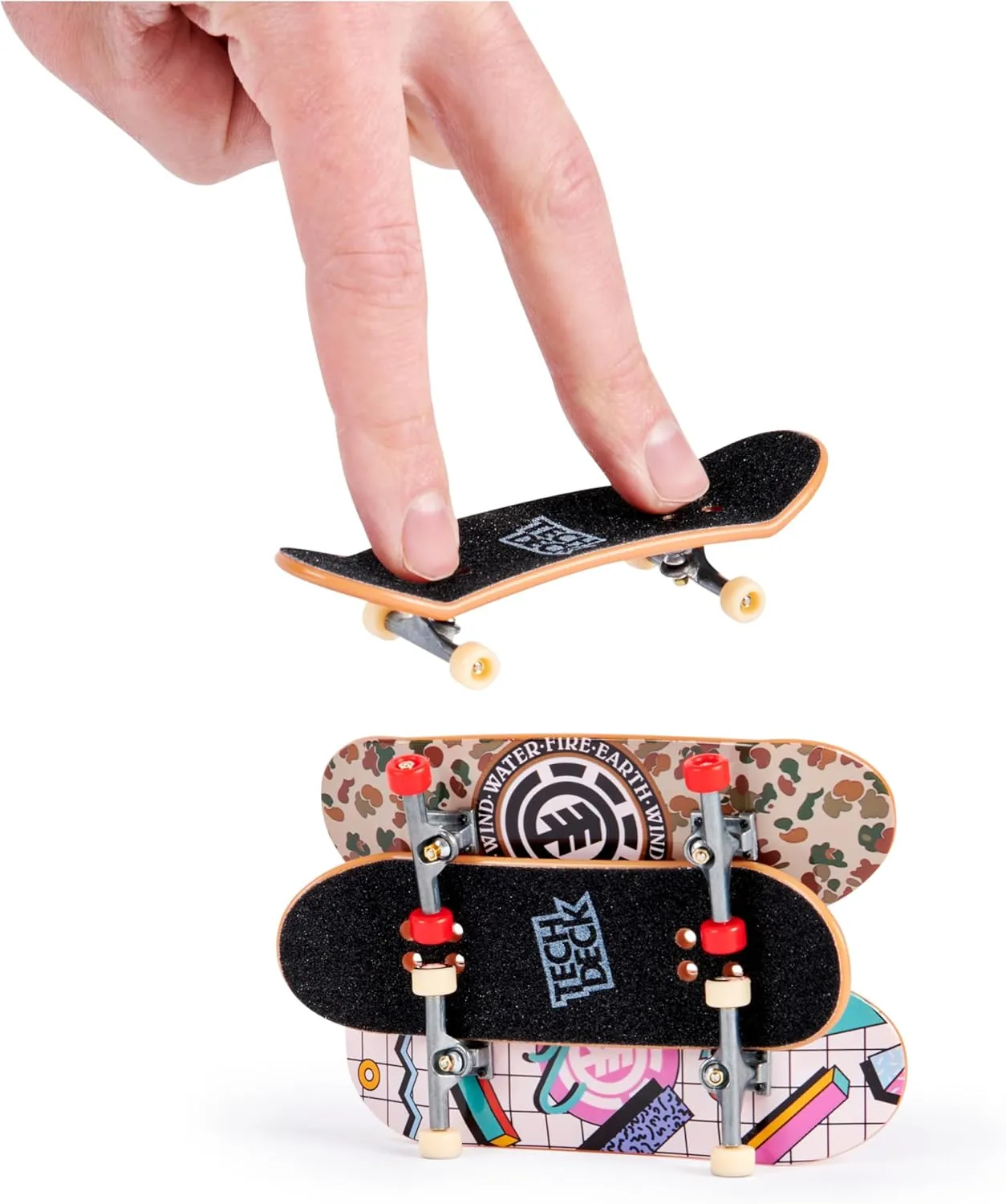 TECH DECK, Ultra DLX Fingerboard 4-Pack, Element Skateboards, Collectible and Customizable Mini Skateboards, Kids Toy for Ages 6 and up
