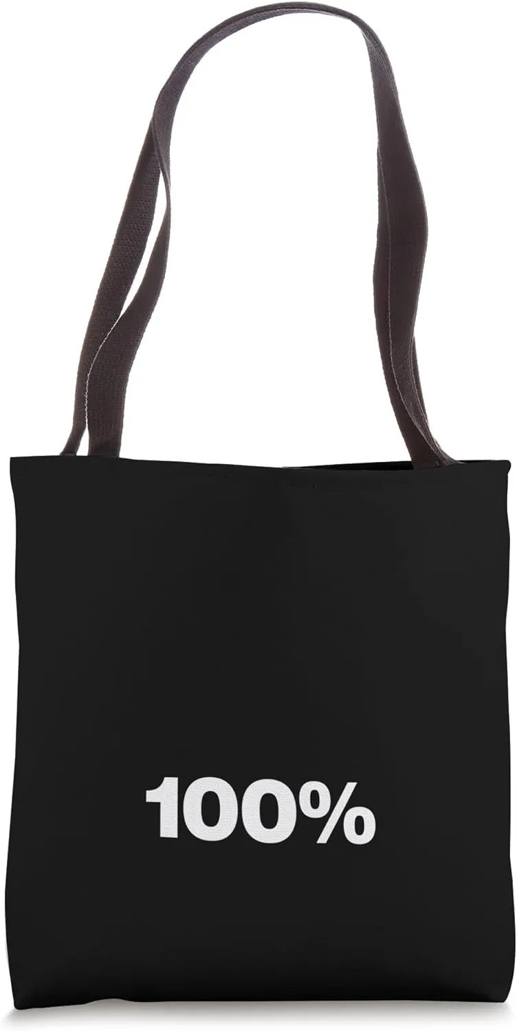 The number 100% | A simple design that says 100% Tote Bag